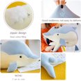thumbnail image 3 of Delfín de peluche, 35 cm, bonito delfín de peluche para niñas y niños, azul, 3 of 5
