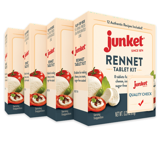 Junket Tablet Kit for Cheese, Custard, & Ice Cream, 0.23 Ounce Box of 8 Tablets (Pack of