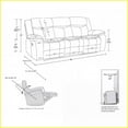 thumbnail image 2 of Transitional 3-Person Leather Reclining Sofa – Durable Frame & Lumbar Support | Beige | Leather | Tight Back, 2 of 13