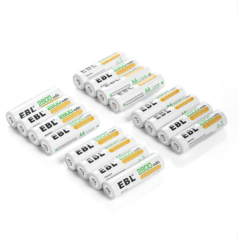 EBL AA Rechargeable Batteries,16-Pack Double A Battery (ProCyco 2800mAh)  with AA AAA Battery Charger 