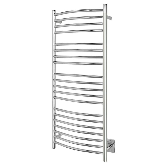 Heated Towel Rack, 20-Bar Wall Mounted Towel Warmer Polished Stainless Steel for Luxury Spa-Like Comfort in Your Bathroom, Electric Hardwired 190 W (WarmlyYours Bellagio)