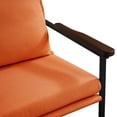 thumbnail image 6 of MERITLIFE Modern Accent Chair,Linen Fabric Armchairs with Metal Frame,Solid Wood Armrest, Foam Upholstery and Cotton Cushion,Orange,Set of 2, 6 of 12