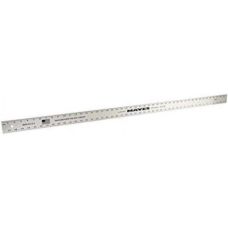 Mayes 10208 Straight Edge Ruler, Aluminum, 2 in W, 1/8 in