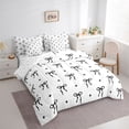 thumbnail image 2 of Erosebridal Kawaii Bow Bedding Comforter Set for Girls Women, White Black Stars Queen Bedding Sets, Reversible, 7-Piece, 2 of 6