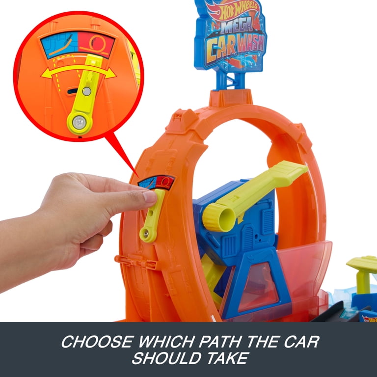 Hot Wheels City Mega Loop Car Wash Playset with Vehicle photo 4
