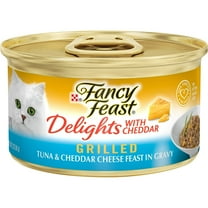 Purina Fancy Feast Delight Grilled Wet Cat Food Tuna Cheddar Cheese, 3 oz Can (Pack of 8)