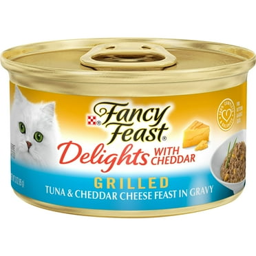 Purina Fancy Feast Delight Grilled Wet Cat Food Tuna Cheddar Cheese, 3 oz Can (Pack of 8)