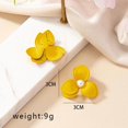 thumbnail image 6 of Boho Flower Stud Earrings for Women Elegant Flower Pearl Stud Earrings Trendy Pearl Statement Flower Earrings Colorful Floral Earrings Wedding Bridal Spring Summer Holiday Jewelry Gifts, 6 of 7