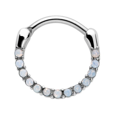 Body Candy 16G Womens 316L Stainless Steel Septum Jewelry Aurora Accent Daith Tragus Cartilage Clicker 3/8"