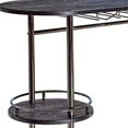 thumbnail image 2 of Benjara BM230373 Oblong Shape Metal Bar Unit with Stemware Rack, Gray & Chrome, 2 of 5