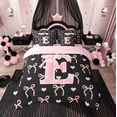 thumbnail image 3 of Feelyou Initial Letter E Twin Bedding Sets 7-Piece, Pink Princess Bedding Comforter Set, Cartoon Bow Sheet Sets, Breathable Room Decorative, 3 of 8