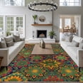 thumbnail image 3 of Retro Boho Area Rugs 5'x8', Washable Small Throw Rugs for Classroom Bedroom, Green Blue Red Ethnic Floral Geometric Abstract Indoor Outdoor Rug Non-Slip Low Pile Carpet Runner Reversible Floor Mats, 3 of 8
