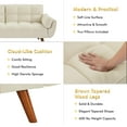 thumbnail image 6 of Mydepot Convertible Futon Sofa Bed, Adjustable Couch Sleeper Modern Fabric Recliner Reversible Loveseat Folding Daybed Guest Bed, Armrests, Beige, 6 of 7