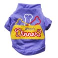 thumbnail image 2 of Flmtop Dog T-shirt Round Neck Wearable Cotton Puppy Two-legged Vest for Spring Purple, 2 of 9