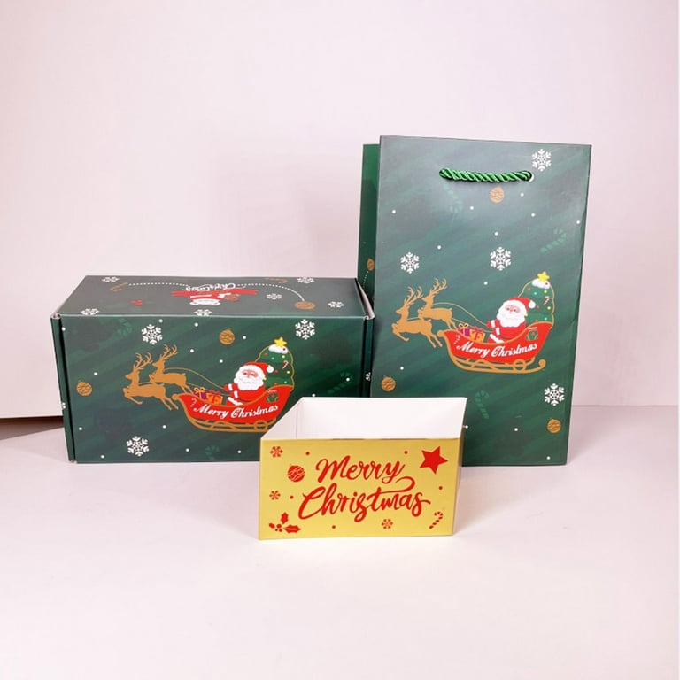 Christmas Nesting Gift Boxes Square Christmas Stacked Gift Box with Lids in  3 Assorted Sizes for Gift Giving Holiday Decorative 