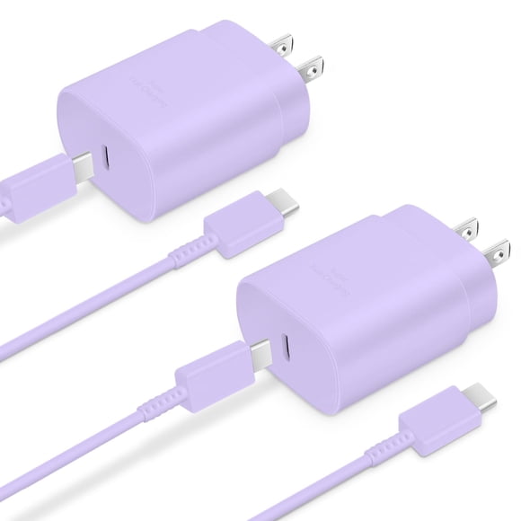 Cargador GUUSMART 25W PD Tipo C de carga rápida, 2 unidades, con cable de 1,8 m