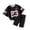 B Black, variant on Kids Girl Outfits Girls Letter Print Short Sleeve Crew Neck T Shirt and Shorts Set Digital Graphic Combo for Everyday Play Black 9 Years-10 Years
