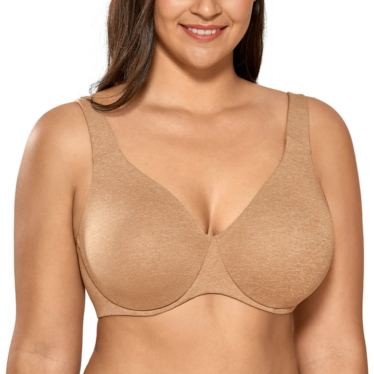  Womens Plus Size Bras Minimizer Underwire Full Coverage  Unlined Seamless Cup Chanterelle 36C