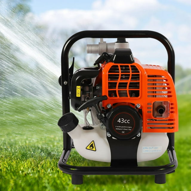 SHZICMY 2" 2 Stroke 1250W GasPowered Water Pump Garden Yard Irrigation