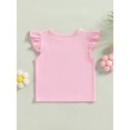 thumbnail image 4 of Bagilaanoe Toddler Baby Girls T-Shirt Fly Sleeve Casual Tees 6M 12M 18M 24M 3T 4T Kids Loose Summer Tops, 4 of 9