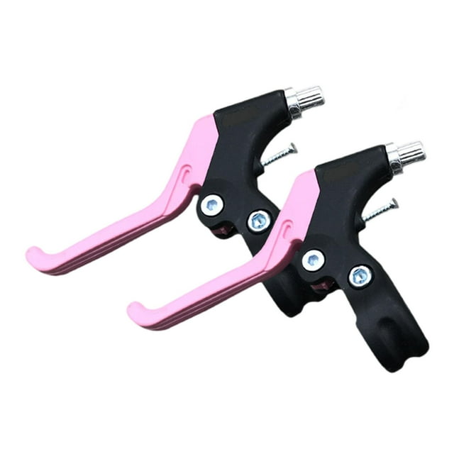2 piezas de manija de freno de aleación de aluminio para bicicleta infantil de 12 a 20 pulgadas para niños de 5 a 12 años, accesorios resistentes Negro y rosa