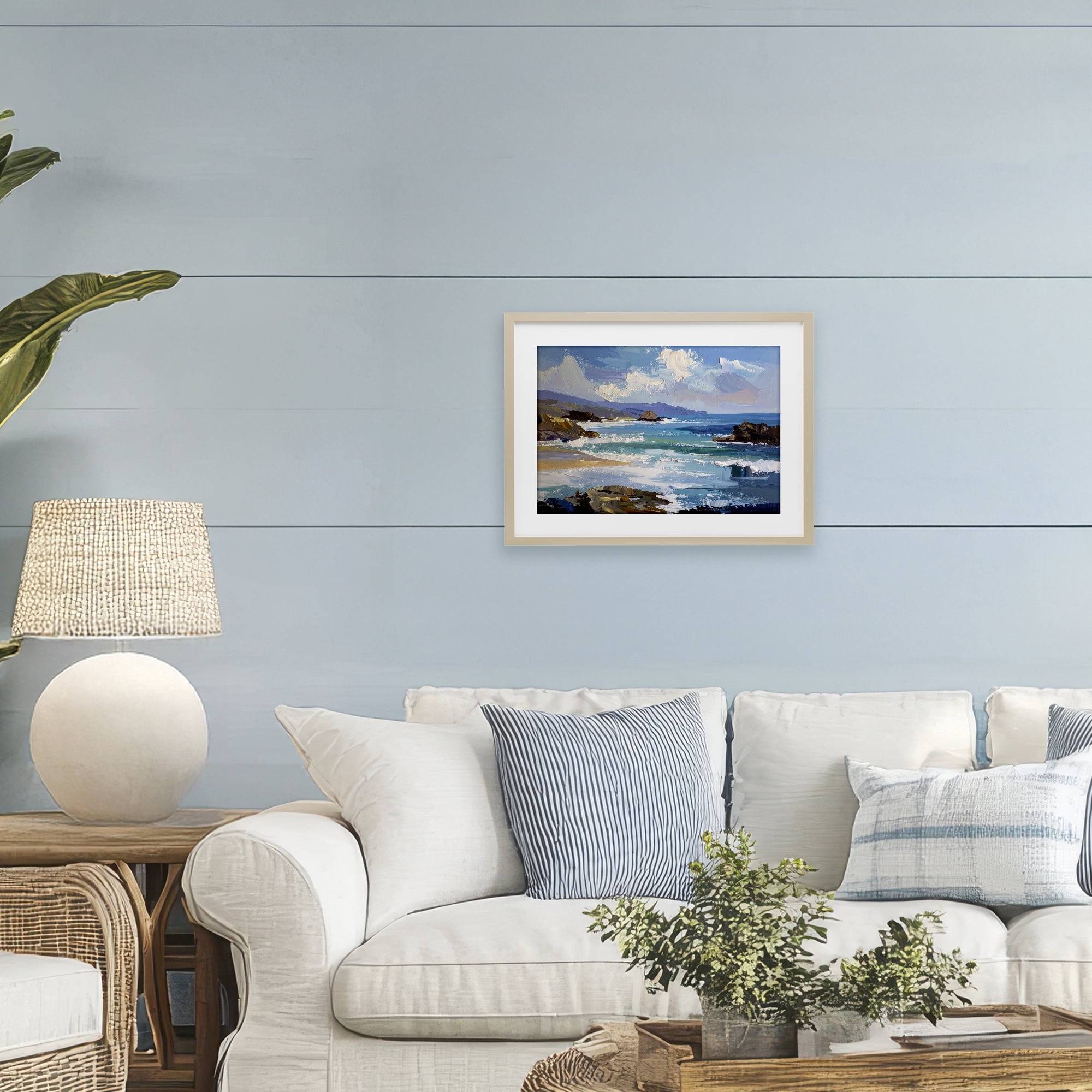 Stupell Industries From Sky To Sea Birch Framed Print Under Glass, design by Alonza Saunders