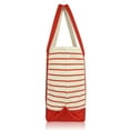 thumbnail image 7 of DALIX Stripe Tote Shoulder Bag Deluxe Cotton Canvas Set of 3 in Red, 7 of 7