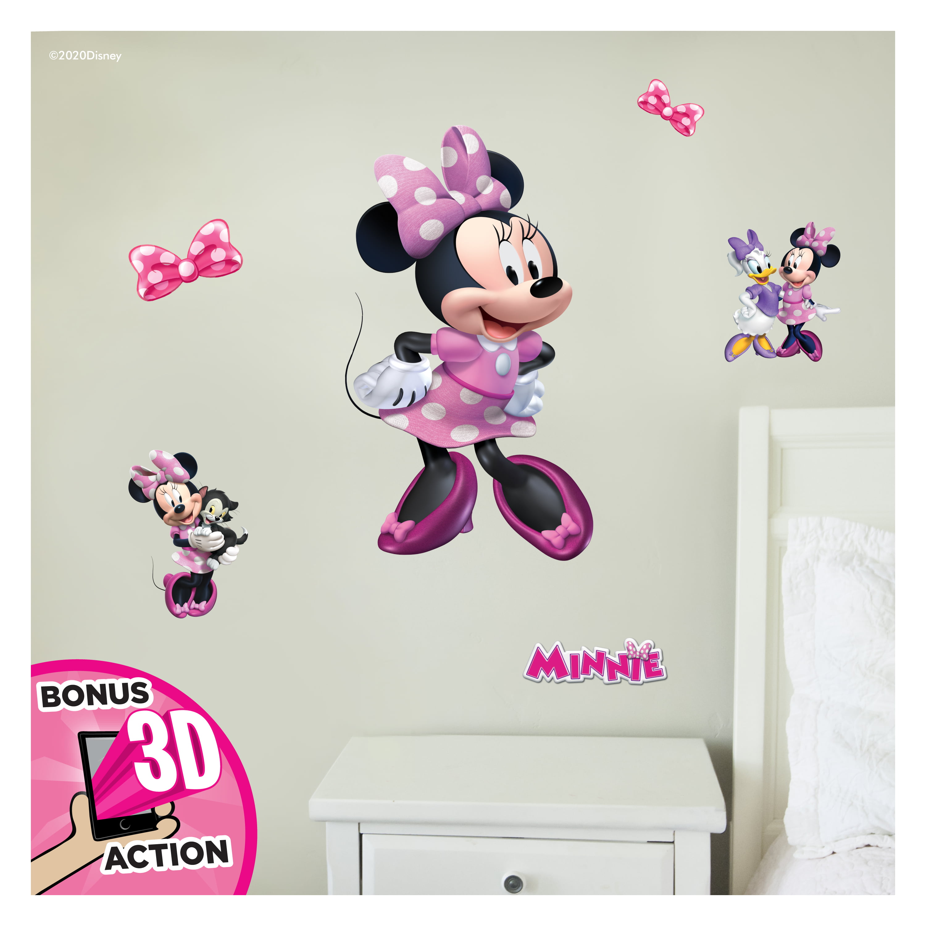 Disney MINNIE MOUSE wall stickers MURAL decal Clubhouse 40" big room decor 