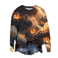 thumbnail image 4 of Uootdi Halloween Womens Sweatshirt Crew Neck Halloween Theme Graphic Pullover Tops Loose Fit Holiday Party Soft Tops for Women Gift, 4 of 5