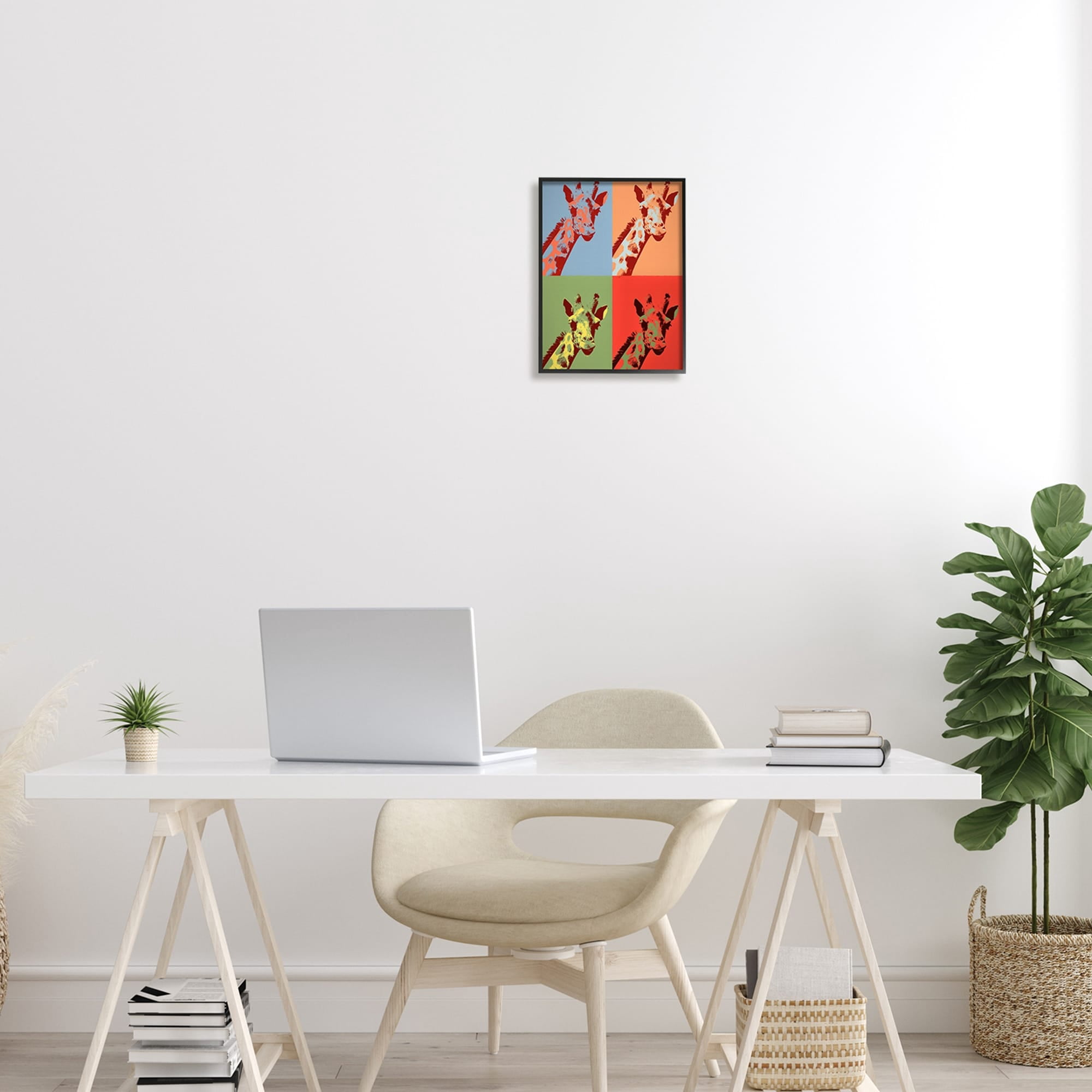 Stupell Industries Pop Style Giraffe Primaries Modern Contemporary Animal Framed Wall Art, 24 x 30, Design by Daniel Sproul