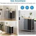 thumbnail image 6 of Laundry Sorter 3 Section, Laundry Hamper with Shelf and 1 Drawer, 35.7Gal(135L) Clothes Basket Organizer, Pull-Out and Removable Oxford Fabric Laundry Bags for Laundry Room, Bedroom, Bathroom, 6 of 8