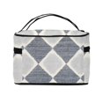 thumbnail image 3 of Handbag Travel Bag Cosmetic Bag 9×6.3×6.7in Multi-Function Bag Large Capacity For Camping Travel Family Travel Argyle Plaid Lightslategray_1, 3 of 6