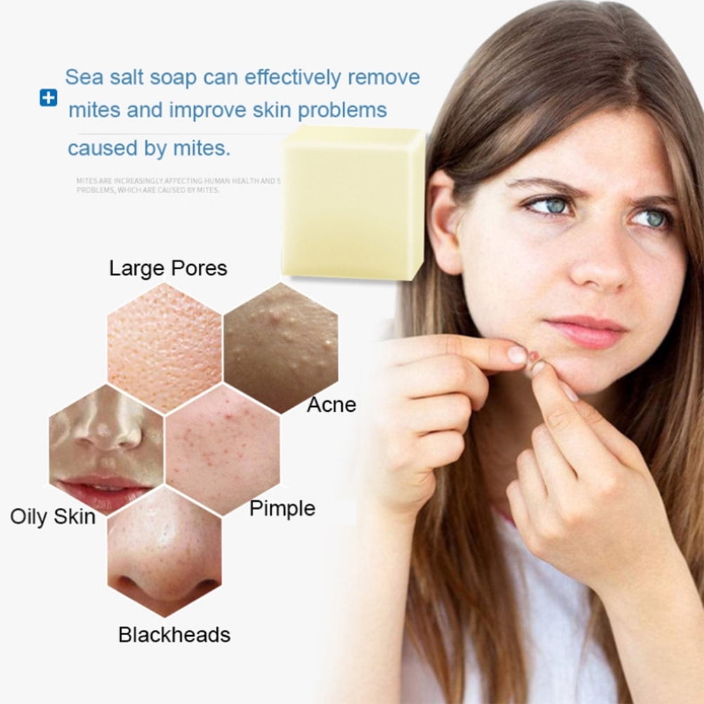 Buy OZS 100g Sea Salt Whitening Soap Cleaner Removal Pimple Pores Acne