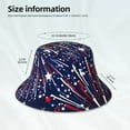 thumbnail image 3 of Xecao Red White Blue Fireworks 1 Print Men and Women Night Reflective Hat Runner Cap Visor Bucket Hat Boonie Cap, 3 of 6