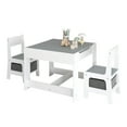 thumbnail image 2 of Noble House 3-in-1 Kids Wooden Activity Table and 2 Chairs Set, Reversible Blackboard Top with Storage Drawer, White, 2 of 15