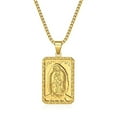thumbnail image 5 of Catholic Virgin Mary Medal Our Lady of Guadalupe 14K Yellow Gold Pendant Necklace for Women Men Gold Silver Color Male Chain Jewelry, 5 of 7
