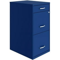 Pemberly Row 18" 3-Drawer Modern Metal Organizer File Cabinet in Blue