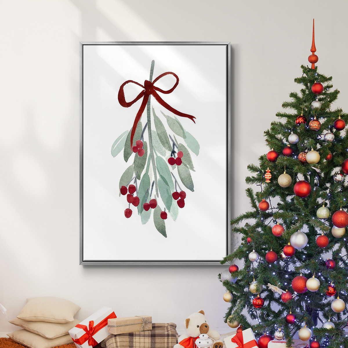 Come Across I - Framed Gallery Wrapped Holiday Canvas - 17 x 25 - Silver Frame