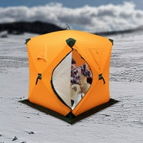 Orange Portable Ice Fishing Tent Fishing Shelter Thermal Ice Fishing Tent 210D Oxford Cloth Fiberglass Winter