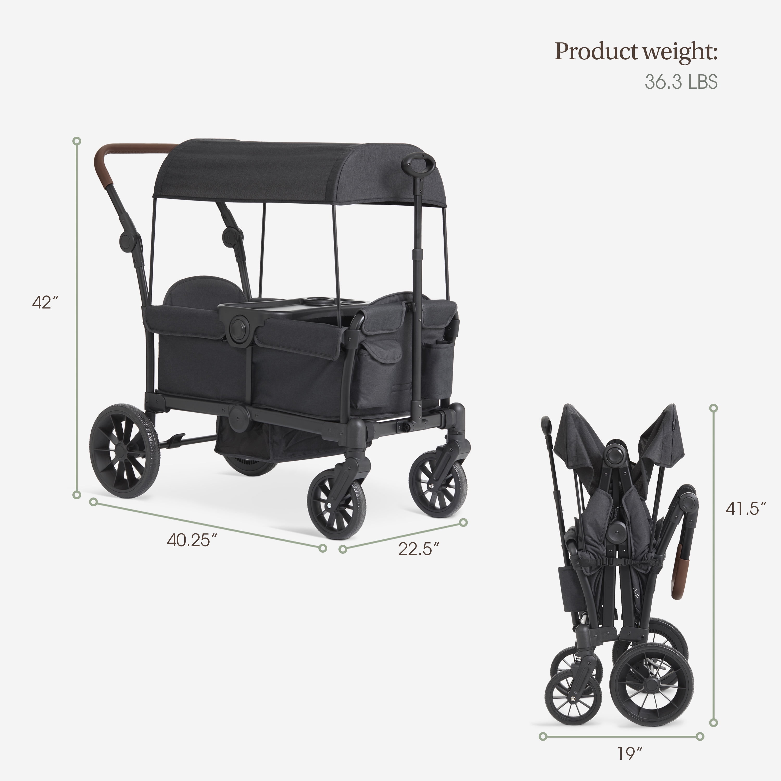 Evolur TrailBlazer Wagon Stroller, Black