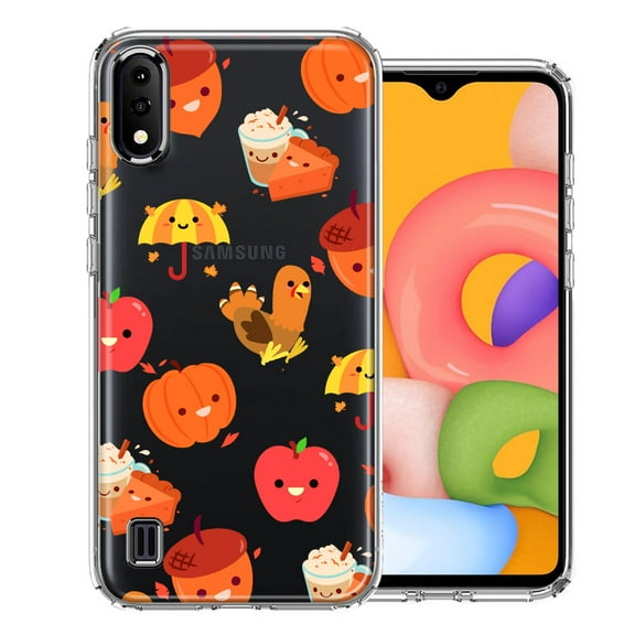 MUNDAZE For Samsung Galaxy A01 Thanksgiving Autumn Fall Design Double Layer Phone Case Cover