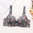 thumbnail image 2 of Loopsun Women Daily Floral Print Underwire Bra Comfortable Breathable Shaping Support Thin Wear, 2 of 5