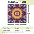thumbnail image 2 of Colorful Tie Dye Flower Mandala Pattern Square Fitted Tablecloth with Elastic Edge,Square Table Cover,Washable Elastic Table Cover for Home Kitchen Party Decor 34"x34", 2 of 6