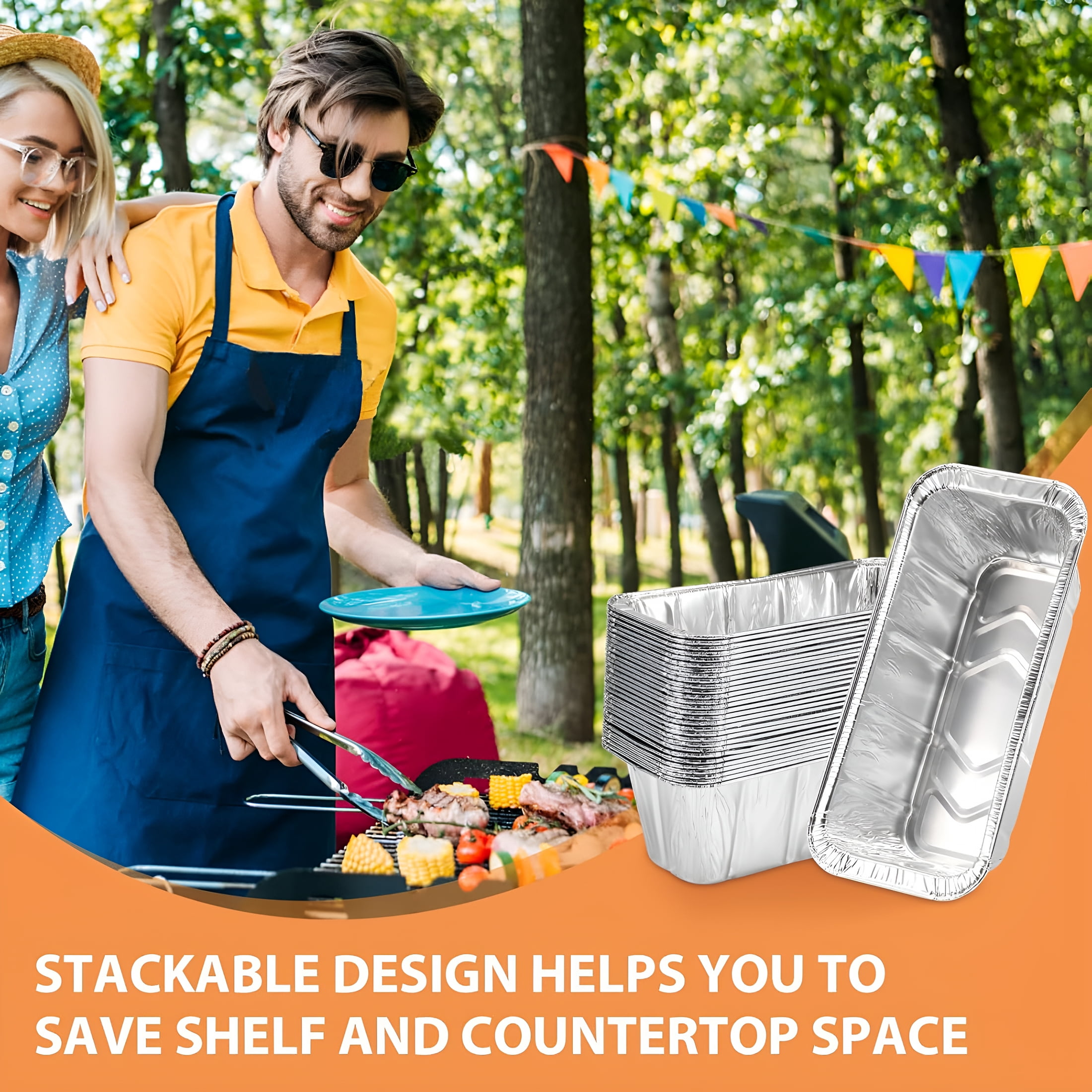ACDANC 100 Pack Blackstone Griddle Accessories Grease Catcher Cup Liners, Aluminum Foil Drip Pan Disposable for 17"; 22"; 28"; 36"; Blackstone Griddle Drip Tray Holder Grill Rear Grease Cup Liners