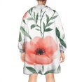 thumbnail image 2 of Wearable Oversized Blanket,Pioneer Flower Floral Print Pattern Wearable Blanket Hoodie for Adults,Cozy Hooded Blankets with Super Pockets,Super Warm Fuzzy Pullover for Women & Men, 2 of 6