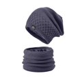 thumbnail image 2 of Winter Set with Contrast Cuffs on Beanie Matching Scarf Modern Look for Trendsetters Hat Scarf, 2 of 5