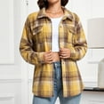 thumbnail image 2 of VBVC No Boundarie Women's Winter Sherpa-Lined Shacket,Ladies Lightweight Plaid Flannel Shirt Coats with Pockets,Thick Business Collared Jacket For Women,Multicolor,Size M, 2 of 7