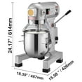 thumbnail image 4 of KFFKFF Commercial Stand Mixer, 10Qt Stainless Steel Bowl, 550W Heavy Duty Electric Food Mixer with 3 Speeds Adjustable 135/220/409 RPM, Dough Hook Whisk Beater Included, Silver, 4 of 9