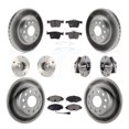 thumbnail image 1 of Transit Auto Front Rear Hub Bearing Assembly Coated Disc Brake Rotor and Semi-Metallic Pad Kit (10Pc) for Car 2016 Audi A3 2.0L with 80mm Pilot Diameter Left Right Driver Passenger Side KBB-123632, 1 of 11