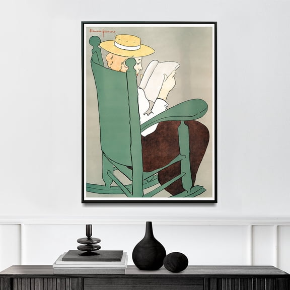 Woman Reading in a Rocking Chair - 1899 | Edward Penfield | Premium Fine Art Print | 19th Century American | Illustration, American Golden Age | Portrait